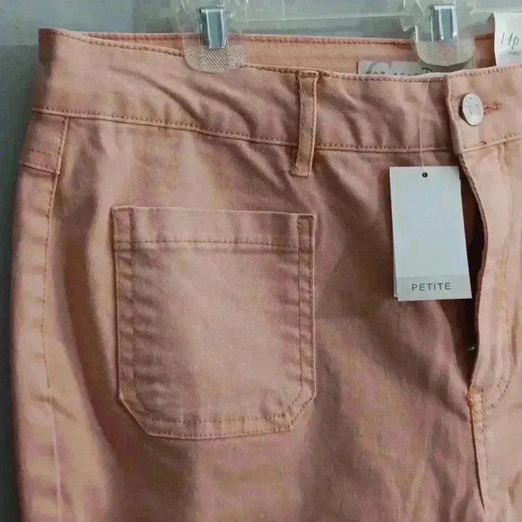 CATO WOMENS PETITE CORAL‎ FLARE JEANS CORAL-PINK - Picture 2 of 6